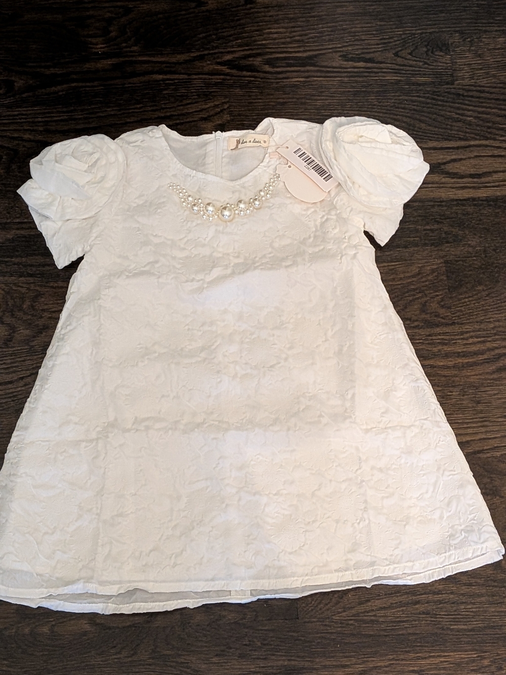 Girls' White Lace Dress with Pearl Accent 4t And 5t Available Price For Each